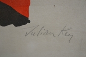 Julian Key in litho on paper, belgian mid XXth century