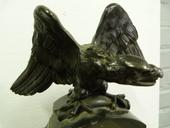A bronze NP eagle in bronze and marbel base, french