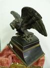 A bronze NP eagle in bronze and marbel base, french