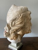 Haute Epoque - 13t C Plaster head of St Joseph - 13th C style in plaster, Reims 19th C