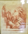 18th century L'enfant à l'oiseau - engraving by Boucher in paper, french 19th century