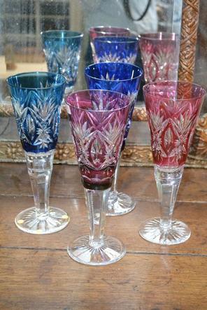 Lot of 4 Val Saint Lambert cristal vases