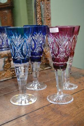 Lot of 4 Val Saint Lambert cristal vases