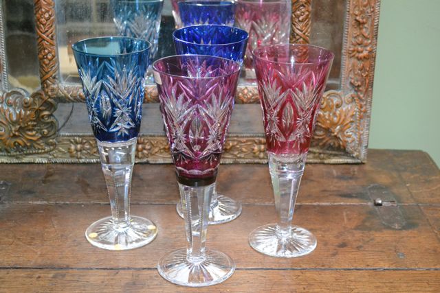 Lot of 4 Val Saint Lambert cristal vases