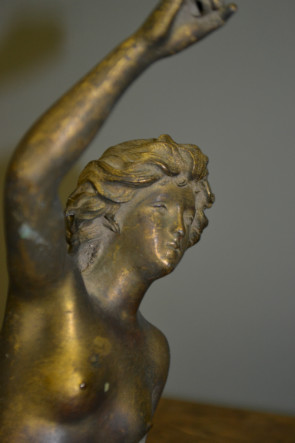 statue of a nude lady - gilded bronse