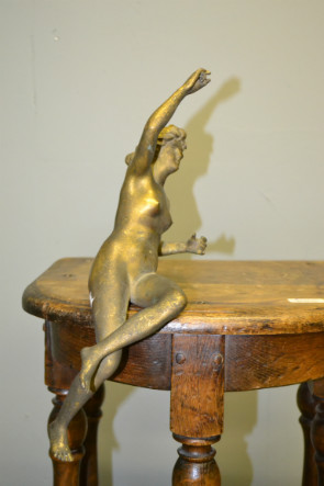 statue of a nude lady - gilded bronse