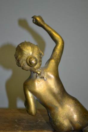 statue of a nude lady - gilded bronse