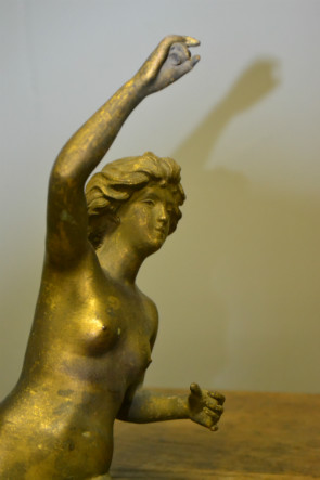 statue of a nude lady - gilded bronse