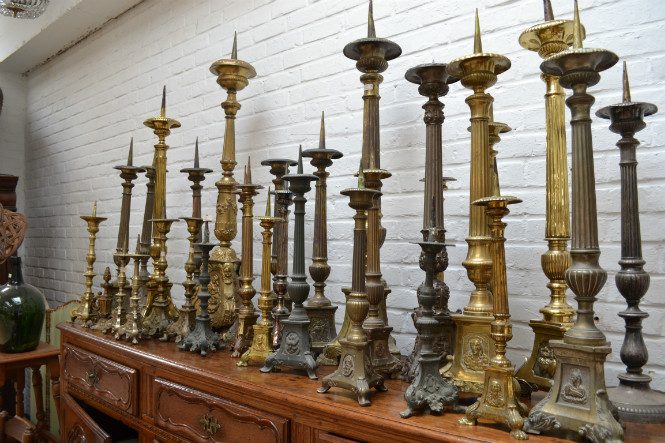 lot of church chandeleers