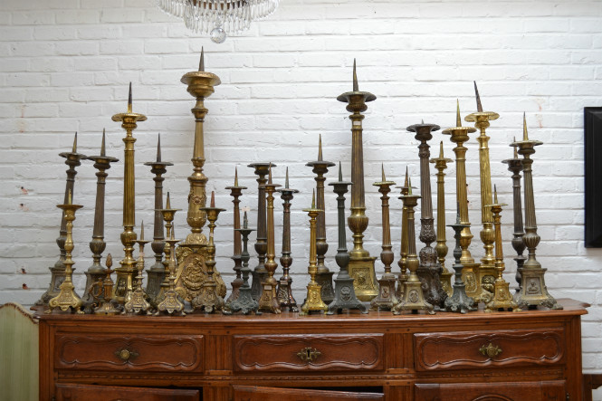 lot of church chandeleers