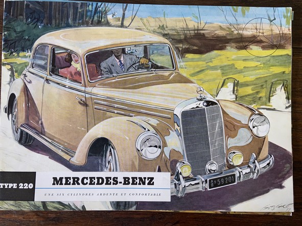 a lot of antique mercedes benz catalogues