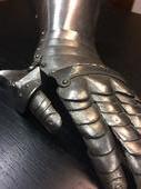 German left hand gauntlet of armour in iron 16th Century