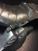 German left hand gauntlet of armour in iron 16th Century