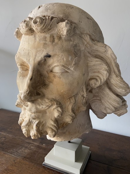 Haute Epoque - 13t C Plaster head of St Joseph - 13th C style