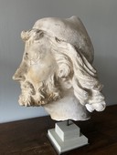 Haute Epoque - 13t C Plaster head of St Joseph - 13th C style in plaster, Reims 19th C