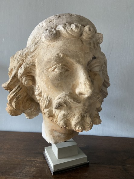 Haute Epoque - 13t C Plaster head of St Joseph - 13th C style