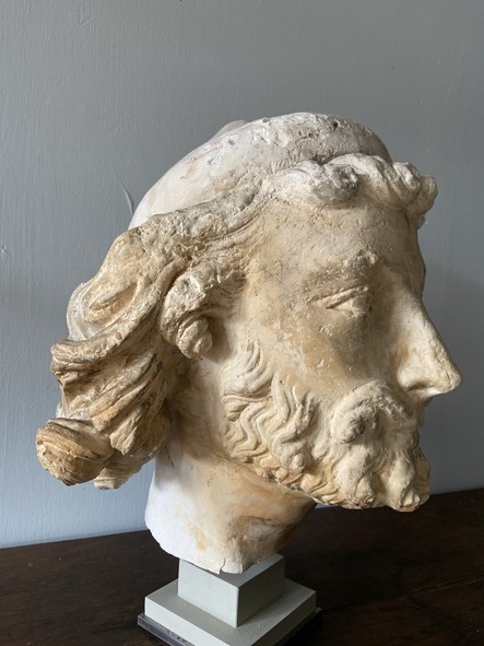 Haute Epoque - 13t C Plaster head of St Joseph - 13th C style