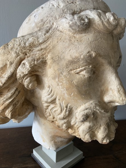 Haute Epoque - 13t C Plaster head of St Joseph - 13th C style