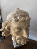 Haute Epoque - 13t C Plaster head of St Joseph - 13th C style in plaster, Reims 19th C