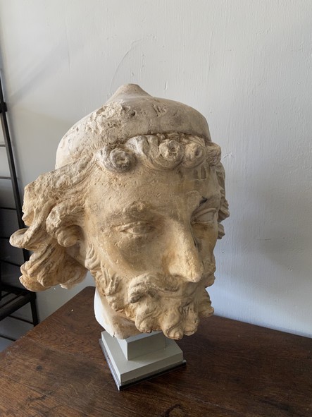 Haute Epoque - 13t C Plaster head of St Joseph - 13th C style