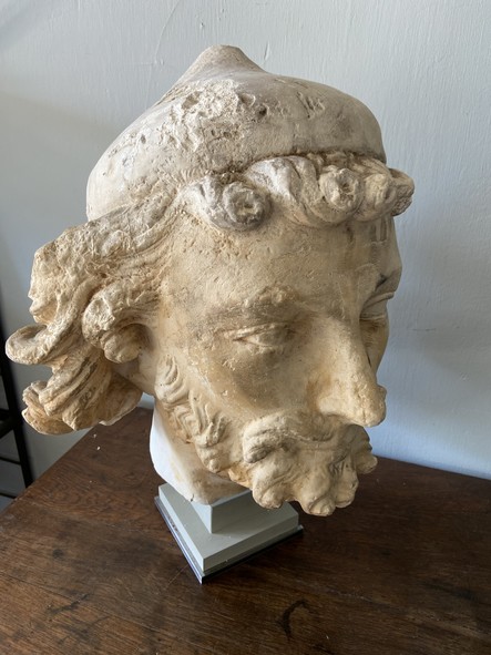 Haute Epoque - 13t C Plaster head of St Joseph - 13th C style