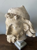 Haute Epoque - 13t C Plaster head of St Joseph - 13th C style in plaster, Reims 19th C