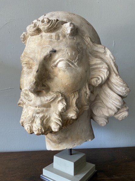 Haute Epoque - 13t C Plaster head of St Joseph - 13th C style