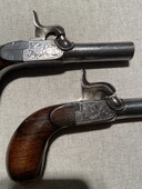 Pair of percussion pocket pistols, belgian mid 19th century