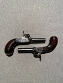 Pair of percussion pocket pistols, belgian mid 19th century