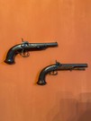 Two belgian percussion pistols in iron wood, belgium 19th