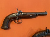 Two belgian percussion pistols in iron wood, belgium 19th