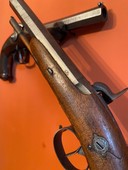 Two belgian percussion pistols in iron wood, belgium 19th